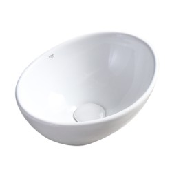 UMYWALKA NABLATOWA CERAMICZNA OWALNA LUMO-WH-340 BIAŁA