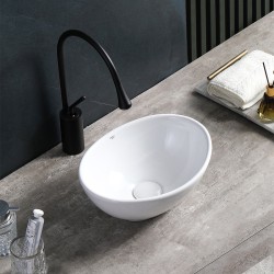 UMYWALKA NABLATOWA CERAMICZNA OWALNA LUMO-WH-340 BIAŁA