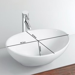 UMYWALKA NABLATOWA CERAMICZNA OWALNA LUMO-BL-405 CZARNY POŁYSK