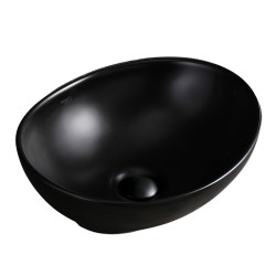 UMYWALKA NABLATOWA CERAMICZNA OWALNA LUMO-MTB-405 CZARNY MAT