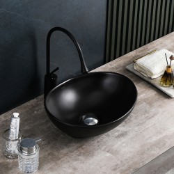 UMYWALKA NABLATOWA CERAMICZNA OWALNA LUMO-MTB-405 CZARNY MAT