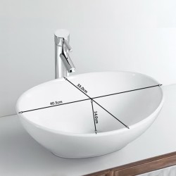 UMYWALKA NABLATOWA CERAMICZNA OWALNA LUMO-MTB-405 CZARNY MAT
