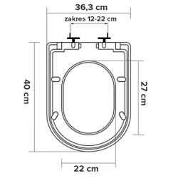 DESKA SEDESOWA WC WOLNOOPADAJĄCA CV-WH-01 SLIM BIAŁA DUROPLAST