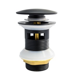 KOREK DO UMYWALKI KLIK-KLAK Z PRZELEWEM ALEK-MTB-P CZARNY MAT 70 MM