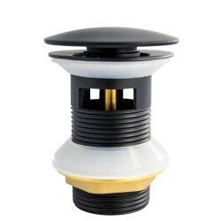 KOREK DO UMYWALKI KLIK-KLAK Z PRZELEWEM ALEK-MTB-P CZARNY MAT 70 MM