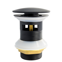 KOREK DO UMYWALKI KLIK-KLAK Z PRZELEWEM ALEK-MTB-P CZARNY MAT 70 MM