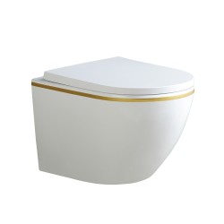 MISKA WC WISZĄCA RIMLESS PEAK-WH-GL-RIM-02 BIAŁA MAT DESKA WOLNOOPADAJĄCA DUROPLAST