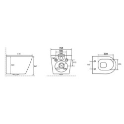 MISKA WC WISZĄCA RIMLESS PEAK-WH-GL-RIM-02 BIAŁA MAT DESKA WOLNOOPADAJĄCA DUROPLAST