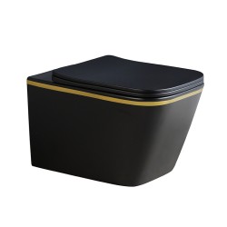 MISKA WC WISZĄCA RIMLESS RAIN-MTB-GL-RIM-03 CZARNA MAT DESKA WOLNOOPADAJĄCA DUROPLAST
