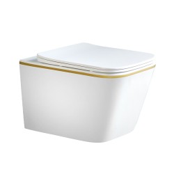 MISKA WC WISZĄCA RIMLESS RAIN-WH-GL-RIM-03 BIAŁA DESKA WOLNOOPADAJĄCA DUROPLAST