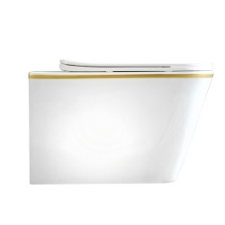 MISKA WC WISZĄCA RIMLESS RAIN-WH-GL-RIM-03 BIAŁA DESKA WOLNOOPADAJĄCA DUROPLAST