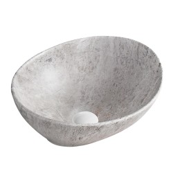 UMYWALKA NABLATOWA CERAMICZNA MARMUROWA OWALNA LUMO-MAR2-405