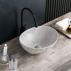 UMYWALKA NABLATOWA CERAMICZNA MARMUROWA OWALNA LUMO-MAR2-405