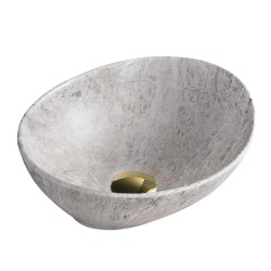 UMYWALKA NABLATOWA CERAMICZNA MARMUROWA OWALNA LUMO-MAR2-405