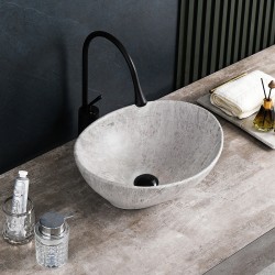 UMYWALKA NABLATOWA CERAMICZNA MARMUROWA OWALNA LUMO-MAR2-405