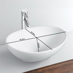 UMYWALKA NABLATOWA CERAMICZNA MARMUROWA OWALNA LUMO-MAR2-405