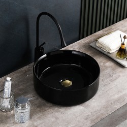 UMYWALKA NABLATOWA CERAMICZNA OKRĄGŁA LAVA-BL-360 CZARNY