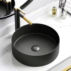 UMYWALKA NABLATOWA CERAMICZNA OKRĄGŁA LAVA-MTB-360 CZARNY MAT