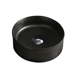 UMYWALKA NABLATOWA CERAMICZNA OKRĄGŁA LAVA-MTB-RF-370 CZARNY MAT RYFLOWANA