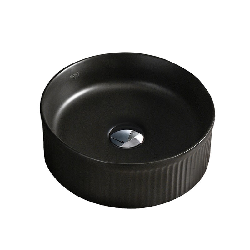 UMYWALKA NABLATOWA CERAMICZNA OKRĄGŁA LAVA-MTB-RF-370 CZARNY MAT RYFLOWANA UMYWALKA NABLATOWA CERAMICZNA OKRĄGŁA LAVA-MTB-RF-370 CZARNY MAT RYFLOWANA