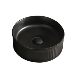 UMYWALKA NABLATOWA CERAMICZNA OKRĄGŁA LAVA-MTB-RF-370 CZARNY MAT RYFLOWANA