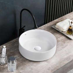 UMYWALKA NABLATOWA CERAMICZNA OKRĄGŁA LAVA-WH-360 BIAŁA