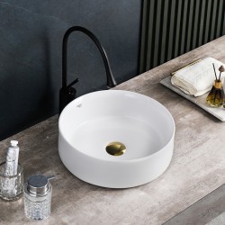 UMYWALKA NABLATOWA CERAMICZNA OKRĄGŁA LAVA-WH-360 BIAŁA