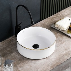 UMYWALKA NABLATOWA CERAMICZNA OKRĄGŁA LAVA-WH-GL-360 BIAŁA