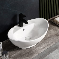 UMYWALKA NABLATOWA CERAMICZNA OWALNA TERA-WH-585 BIAŁY