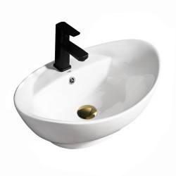 UMYWALKA NABLATOWA CERAMICZNA OWALNA TERA-WH-585 BIAŁY