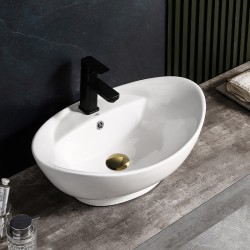 UMYWALKA NABLATOWA CERAMICZNA OWALNA TERA-WH-585 BIAŁY
