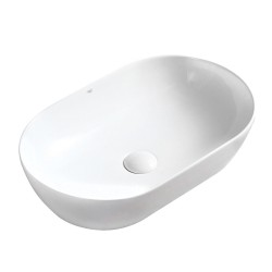 UMYWALKA NABLATOWA CERAMICZNA OWALNA TES-WH-555 BIAŁA