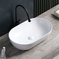 UMYWALKA NABLATOWA CERAMICZNA OWALNA TES-WH-555 BIAŁA