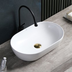 UMYWALKA NABLATOWA CERAMICZNA OWALNA TES-WH-555 BIAŁA