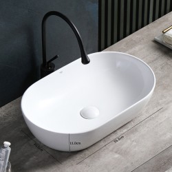 UMYWALKA NABLATOWA CERAMICZNA OWALNA TES-WH-555 BIAŁA