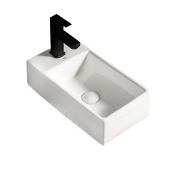 UMYWALKA NABLATOWA CERAMICZNA PROSTOKĄTNA LUCY-WH-405 BIAŁA
