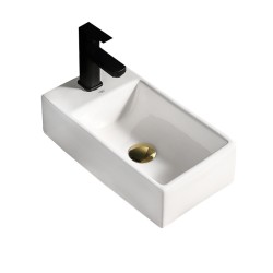 UMYWALKA NABLATOWA CERAMICZNA PROSTOKĄTNA LUCY-WH-405 BIAŁA