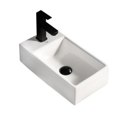 UMYWALKA NABLATOWA CERAMICZNA PROSTOKĄTNA LUCY-WH-405 BIAŁA
