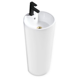 UMYWALKA WOLNOSTOJĄCA CERAMICZNA OWALNA LINO-WH-400 BIAŁA