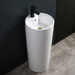 UMYWALKA WOLNOSTOJĄCA CERAMICZNA OWALNA LINO-WH-400 BIAŁA
