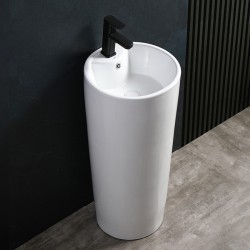 UMYWALKA WOLNOSTOJĄCA CERAMICZNA OWALNA LINO-WH-400 BIAŁA