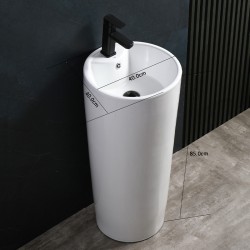 UMYWALKA WOLNOSTOJĄCA CERAMICZNA OWALNA LINO-WH-400 BIAŁA