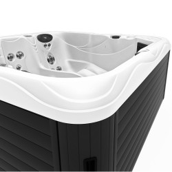 JACUZZI OGRODOWE WANNA SPA752 BIAŁA PERŁA OBUDOWA ANTRACYT 200x200 CM