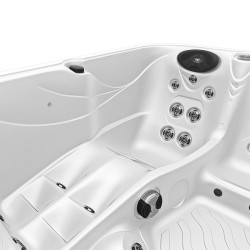 JACUZZI OGRODOWE WANNA SPA752 BIAŁA PERŁA OBUDOWA ANTRACYT 200x200 CM