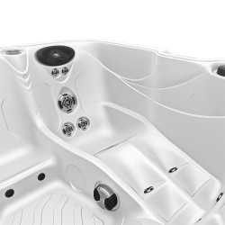 JACUZZI OGRODOWE WANNA SPA752 BIAŁA PERŁA OBUDOWA ANTRACYT 200x200 CM