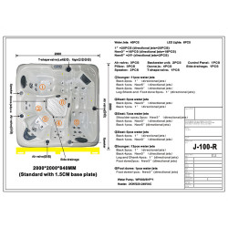 JACUZZI OGRODOWE WANNA SPA752 BIAŁA PERŁA OBUDOWA ANTRACYT 200x200 CM