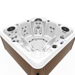 JACUZZI OGRODOWE WANNA SPA752 BIAŁA PERŁA OBUDOWA KAWA 200x200 CM