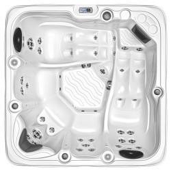 JACUZZI OGRODOWE WANNA SPA752 BIAŁA PERŁA OBUDOWA SZARA 200x200 CM