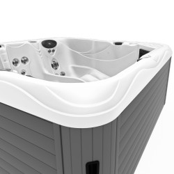 JACUZZI OGRODOWE WANNA SPA752 BIAŁA PERŁA OBUDOWA SZARA 200x200 CM