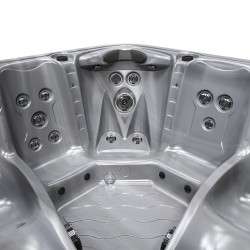 JACUZZI OGRODOWE WANNA SPA752 CAPPUCINNO OBUDOWA ANTRACYT 200x200 CM